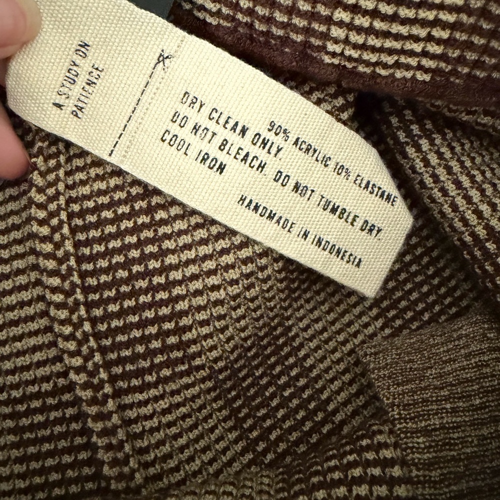 NWOT Isa Boulder Checkered Reflective Brown Loose Pants Size Large - Picture 4 of 5